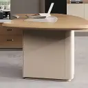 Modern Curved L-Shaped Executive Office Desk - Maoters thumbnail 11