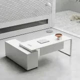 Light Office Slim Frame Manager Desk - Maoters thumbnail 1