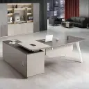 Modern Executive Desk With Side Cabinet - Maoters thumbnail 1