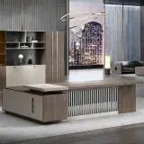 Luxury Office Wood Textured Executive Desk - Maoters thumbnail 1