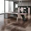 Modern Gloss L-Shaped Executive Desk - Maoters thumbnail 1