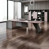Modern Gloss L-Shaped Executive Desk - Maoters thumbnail 1