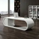 Office Modern Curved White Executive Desk - Maoters thumbnail 1