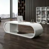 Office Modern Curved White Executive Desk - Maoters thumbnail 1