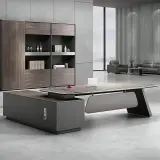 Lacquered Laminate Executive Desk - Maoters thumbnail 1