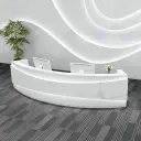 Modern Curved White Reception Desk for Offices - Maoters thumbnail 1