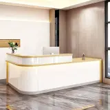 Sleek Curved Corner Reception Desk - Maoters thumbnail 1
