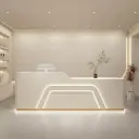 Beauty Salon Milky white Reception Counter Desk - Maoters thumbnail 1