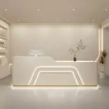 Beauty Salon Milky white Reception Counter Desk - Maoters thumbnail 1
