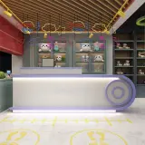 Round Accent Lighted Reception Desk - Maoters thumbnail 2