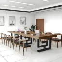 Modern Wood Conference Table with Metal Legs - Maoters thumbnail 3