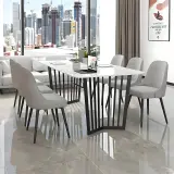 Modern Veined Slab Meeting Table - Maoters thumbnail 1