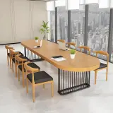 Office Space Rounded Wood Table - Maoters thumbnail 2