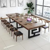 Modern Wood Conference Table with Metal Legs - Maoters thumbnail 2