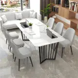 Modern Veined Slab Meeting Table - Maoters thumbnail 3