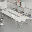 Morden Simple White Conference Table - Maoters thumbnail 2
