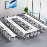 Training Room Modular White Conference Table - Maoters thumbnail 3