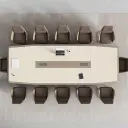 Bright Boardroom Curved White Conference Table - Maoters thumbnail 4