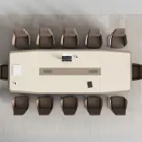 Bright Boardroom Curved White Conference Table - Maoters thumbnail 4