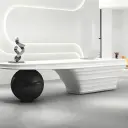Modern Lacquer Reception Desk - Maoters thumbnail 1