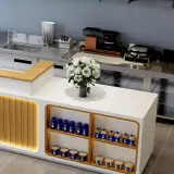 Coffee Shop Wood Slat Reception Desk - Maoters thumbnail 13
