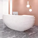 Modern Layered Curved Reception Desk - Maoters thumbnail 2