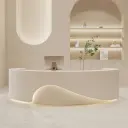 Curved Front Desk For Commercial Spaces thumbnail 1