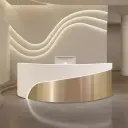 Modern Curved Beauty Reception Desk - Maoters thumbnail 1