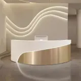 Modern Curved Beauty Reception Desk - Maoters thumbnail 1