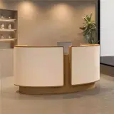 Curved Salon Reception Desk – Beauty & Boutique Counter thumbnail 1