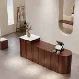 Modern Lacquer & Cream Style Reception Desks For Clothing Stores thumbnail 2