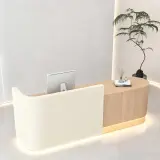 Soft Rounded Dual Tone Lobby Front Desk - Maoters thumbnail 2