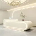 Minimalist Long Curved LED Front Desk - Maoters thumbnail 3