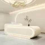 Minimalist Long Curved LED Front Desk - Maoters thumbnail 3