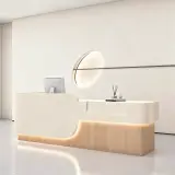 Soft Curve Two Tone Office Front Desk - Maoters thumbnail 3