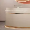 Curved Gold Trim LED Reception Desk - Maoters thumbnail 8