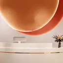 Curved Gold Trim LED Reception Desk - Maoters thumbnail 9