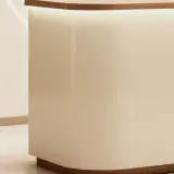 Modern Wood Reception Desk with Round Accent - Maoters thumbnail 3
