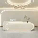 Minimalist Long Curved LED Front Desk - Maoters thumbnail 1