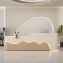 Wood Wavy Contour Front Desk - Maoters thumbnail 1
