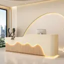 Wood Wavy Contour Front Desk - Maoters thumbnail 2