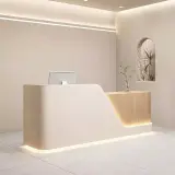 Wood Rounded Front Desk - Maoters thumbnail 2