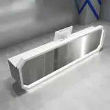 Modern Geometric Metal Reception Desk for Offices - Maoters thumbnail 3