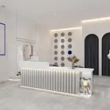 Modern Fluted Retail Reception Desk with LED - Maoters thumbnail 2