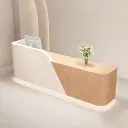 Minimal Two Material Curved Front Desk - Maoters thumbnail 2