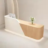 Minimal Two Material Curved Front Desk - Maoters thumbnail 2
