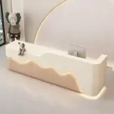 Wood Wavy Contour Front Desk - Maoters thumbnail 3