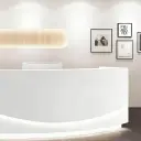 Curved Dental Reception Desk – Lacquer Clinic & Office Counter thumbnail 7