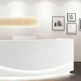Curved Dental Reception Desk – Lacquer Clinic & Office Counter thumbnail 7