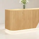 Minimal Two Material Curved Front Desk - Maoters thumbnail 7